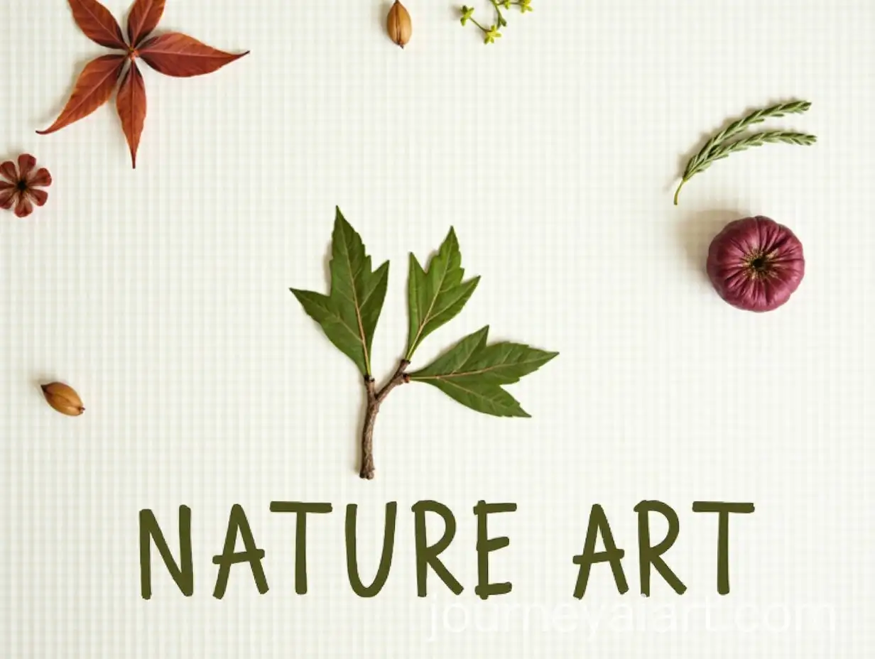 Creative-Nature-Collage-with-Leaves-Flowers-and-Twigs