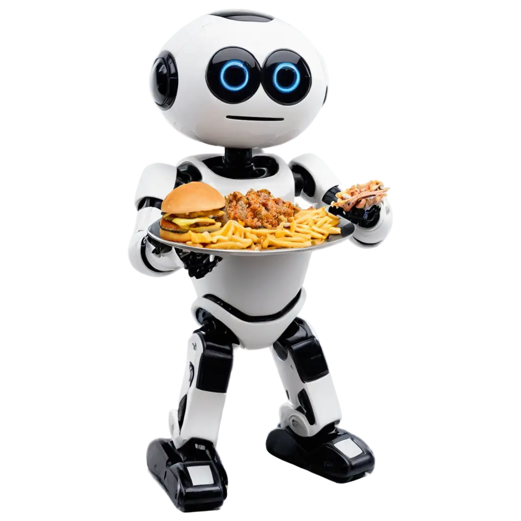 robot testing food and enjoying it