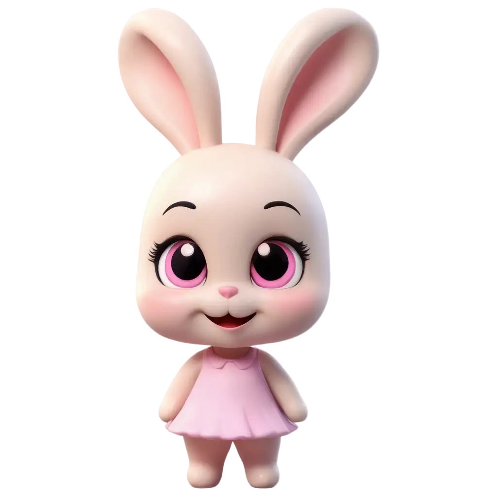 Cute-3D-Chibi-Bunny-Figurine-PNG-with-Pink-Cheeks-Large-Eyes-and-Long-Ears-Perfect-for-Cartoon-Toy-Design-and-3D-Illustration