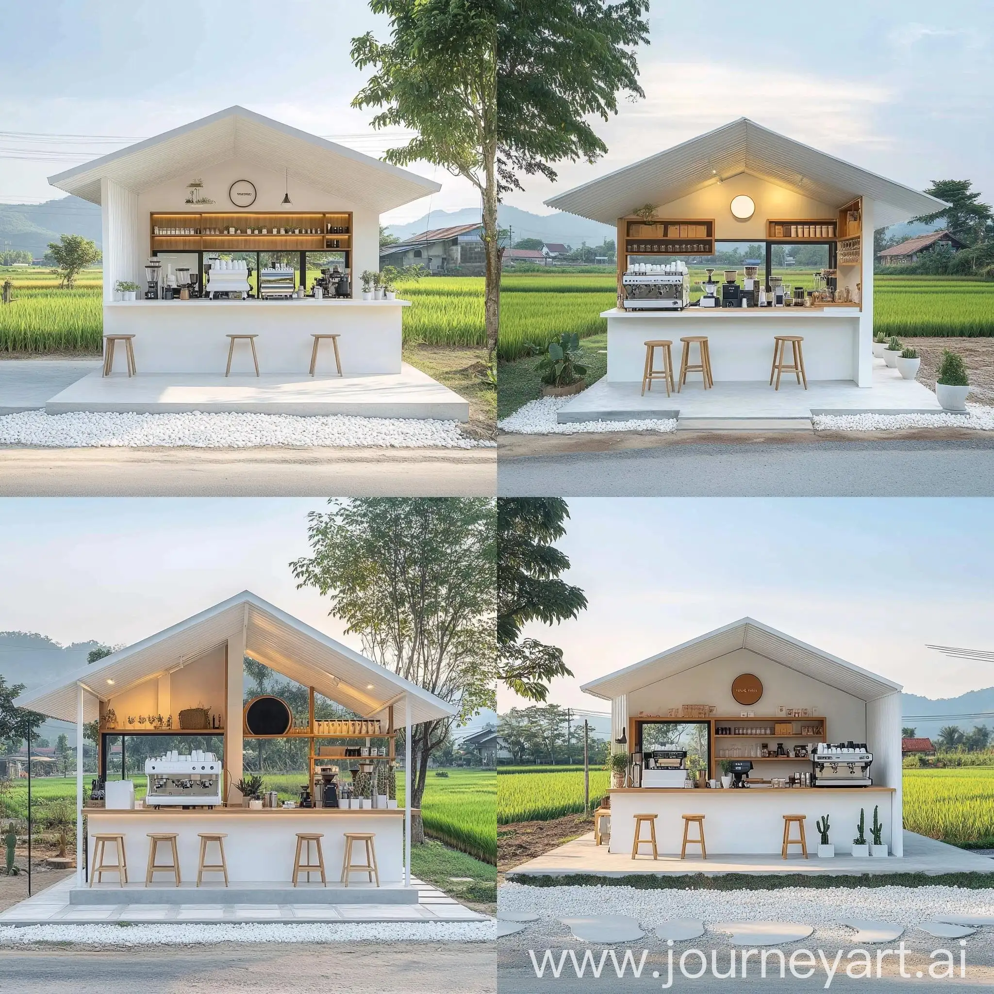 Minimalist-White-Coffee-Shop-with-Bar-and-Garden