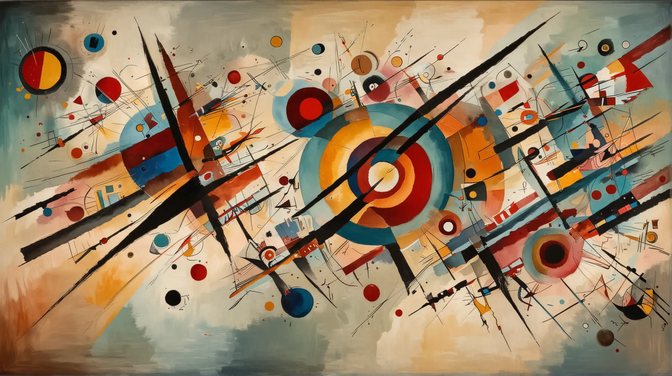 Abstract Composition with Muted Shapes and Colors by Kandinsky