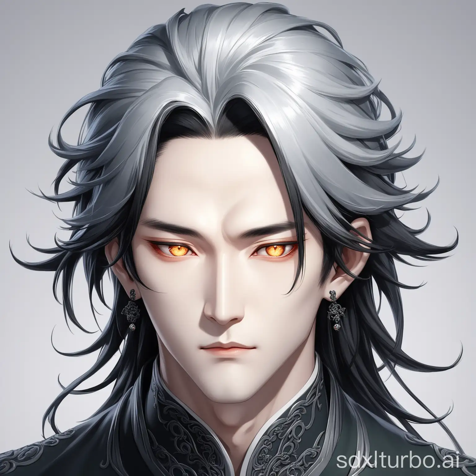 Elegant-GrayHaired-Man-Portrait-with-Xiao-Zhan-Resemblance