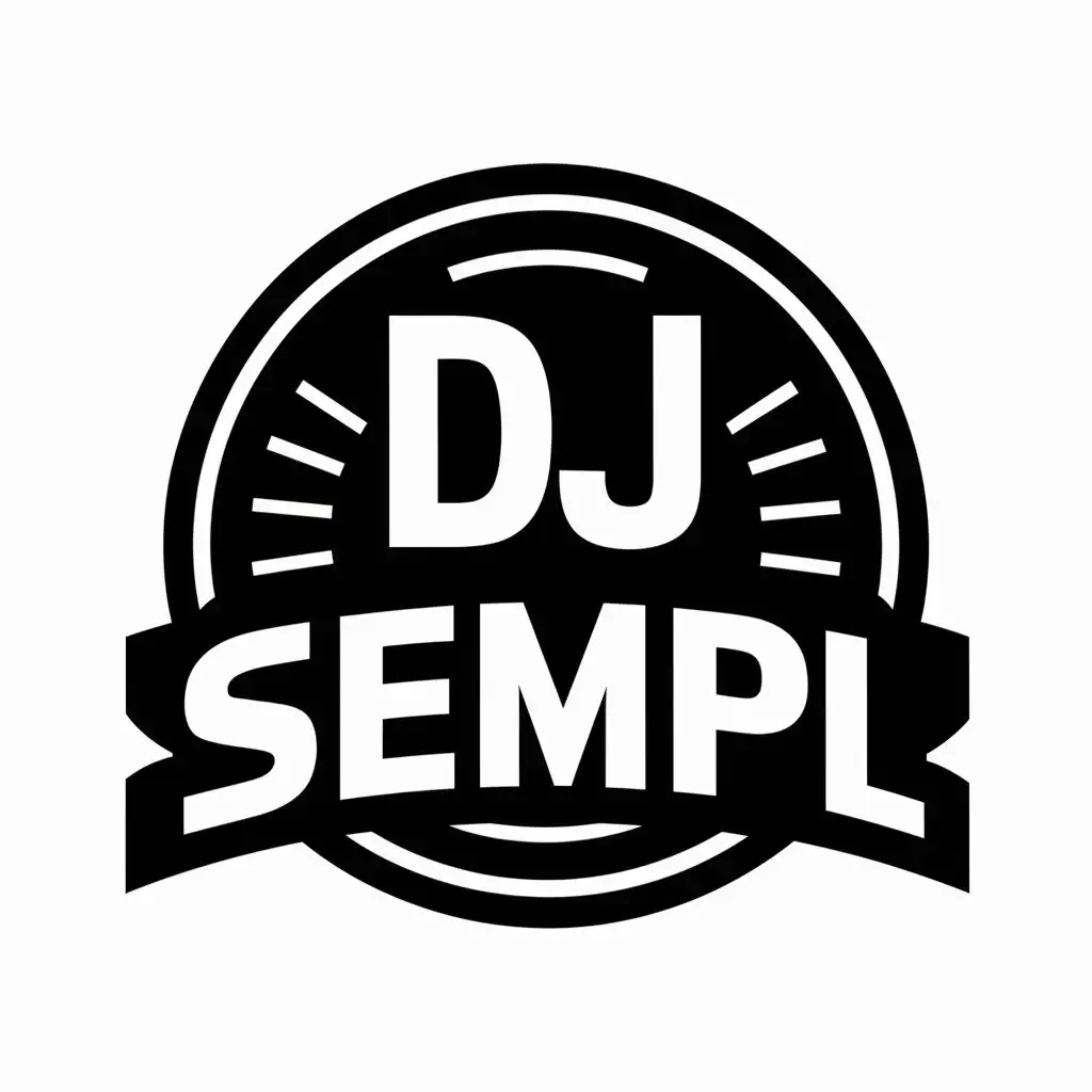 a vector logo design,with the text "DJ SEMPL", main symbol:DJ SEMPL,Moderate,clear background