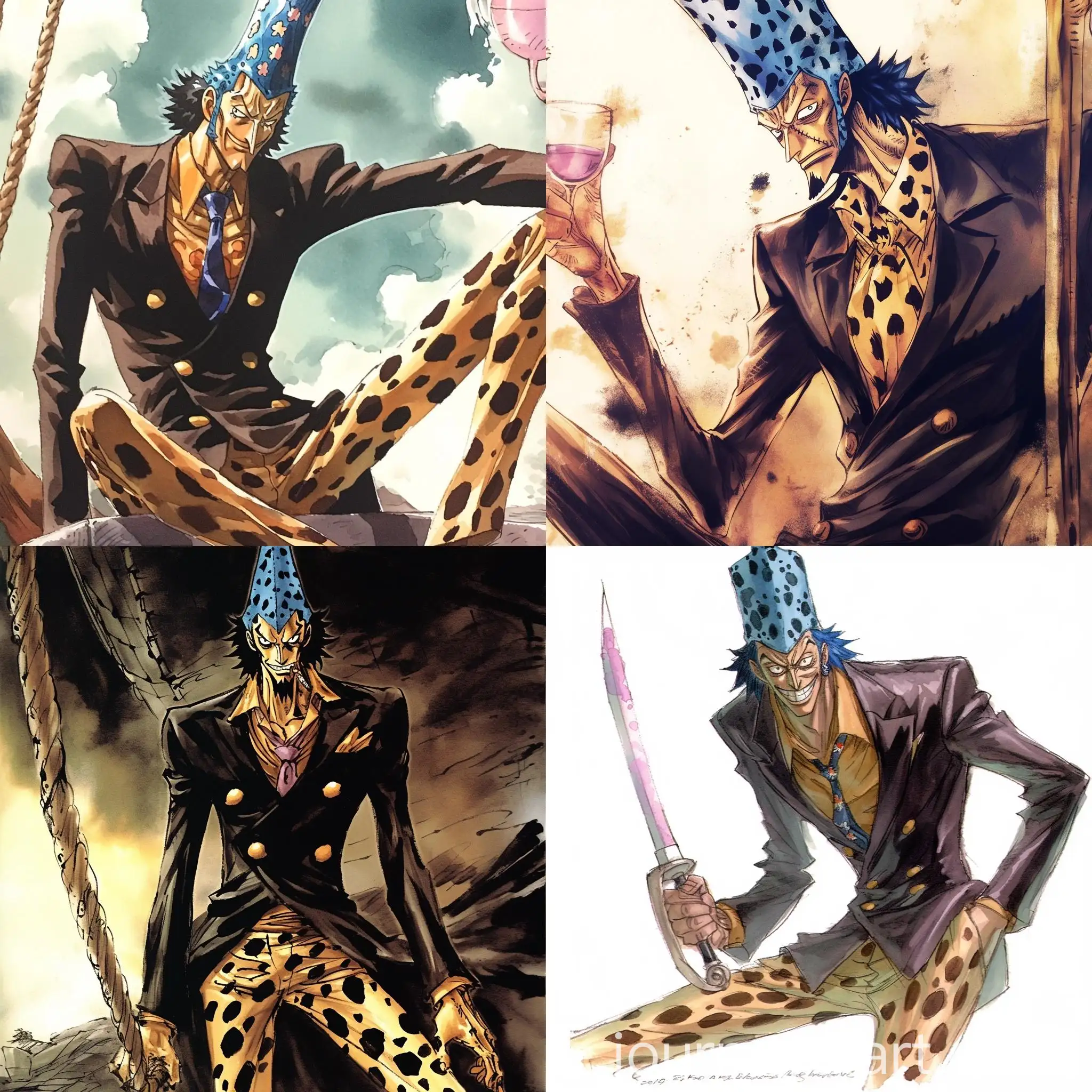 Watercolor-Pirate-Character-from-Manga-One-Piece-Style