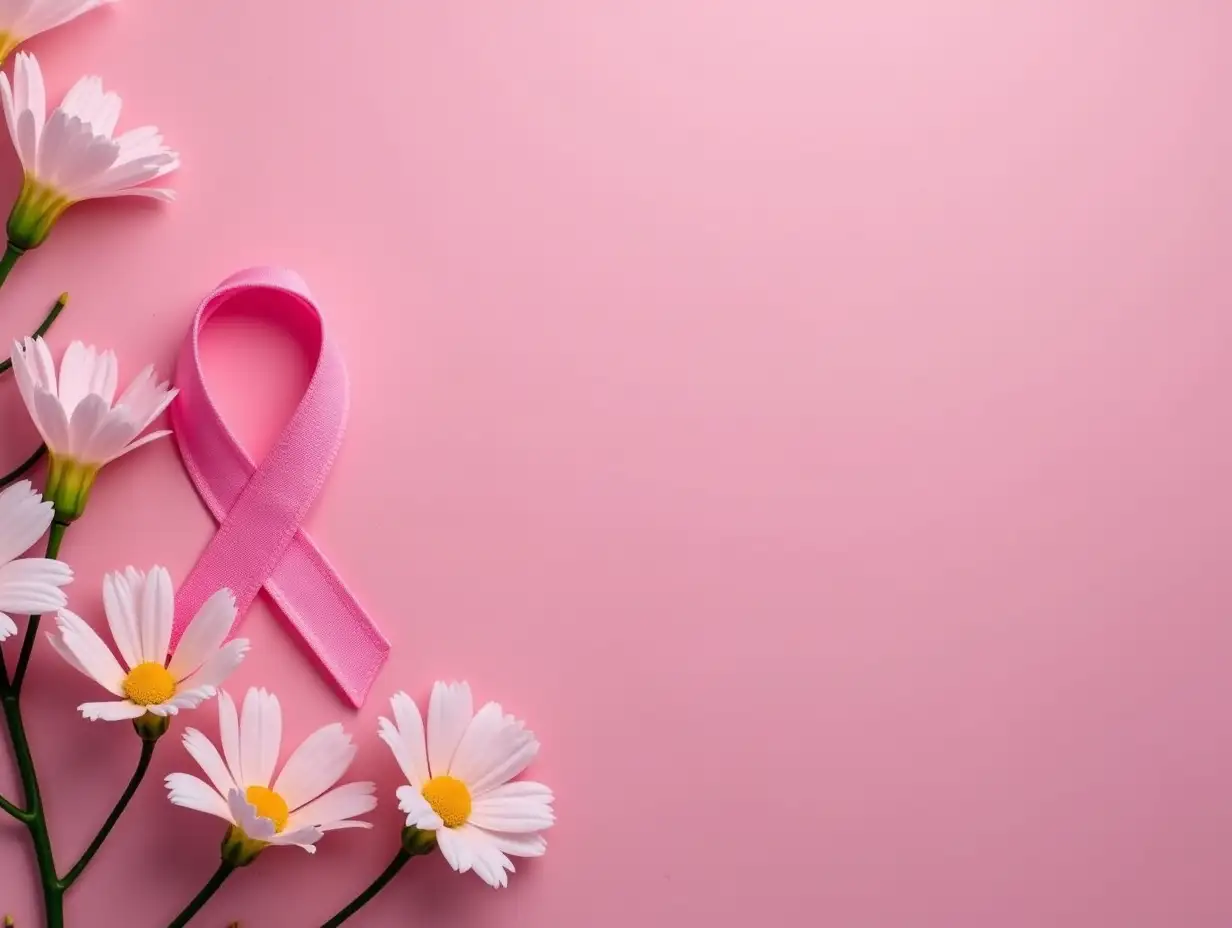 Breast cancer awareness pink flower background