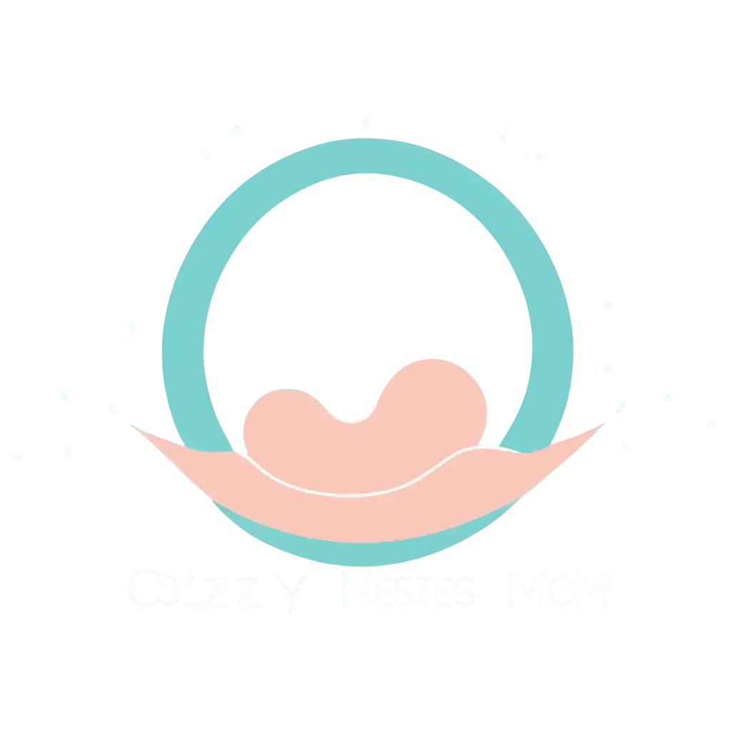 Create a modern, stylish logo for a brand called Cozynest Mom, which caters to pregnant women, infants, and young children. The logo should creatively integrate both words 'cozynest' and 'mom' in a harmonious design. Use soft, nurturing colors like pastel pink, light teal, or warm beige to convey warmth and comfort. Incorporate elements that symbolize motherhood, such as a cozy nest, a baby, or a mother’s embrace. The overall design should feel inviting, gentle, and supportive, reflecting the brand's focus on care and comfort for both mothers and their children.