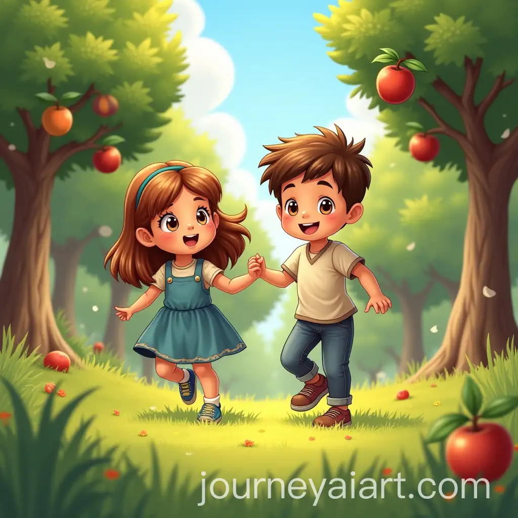 Joyful-Kids-Playing-in-a-Sunny-Village-Surrounded-by-Nature