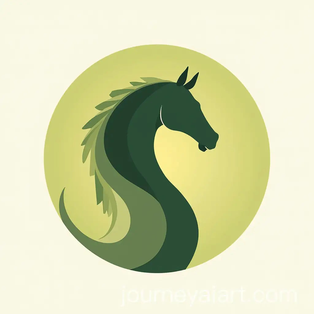 Horse-Logo-with-Ginkgo-Biloba-Elements