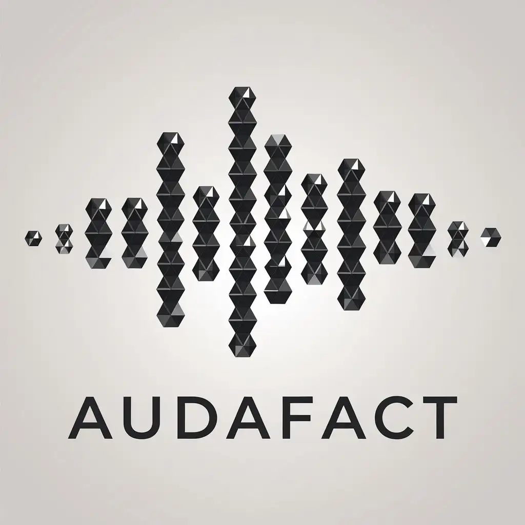 LOGO Design For Audafact Black and White SoundAudio Wave Made of Gems