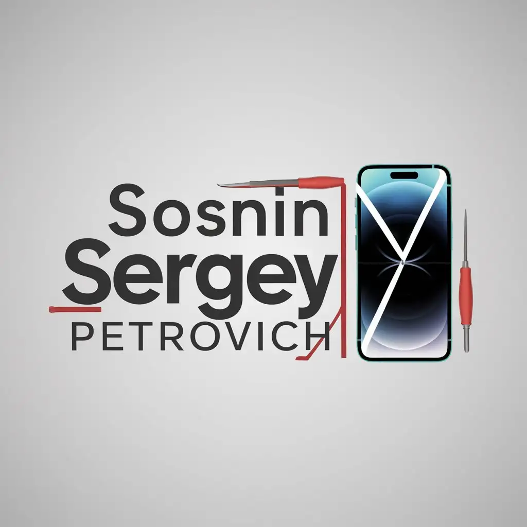 LOGO-Design-for-Sosnin-Sergey-Petrovich-Modern-Tech-Repair-Symbol-with-iPhone-15-Pro-Max-Tweezers-and-Screwdriver