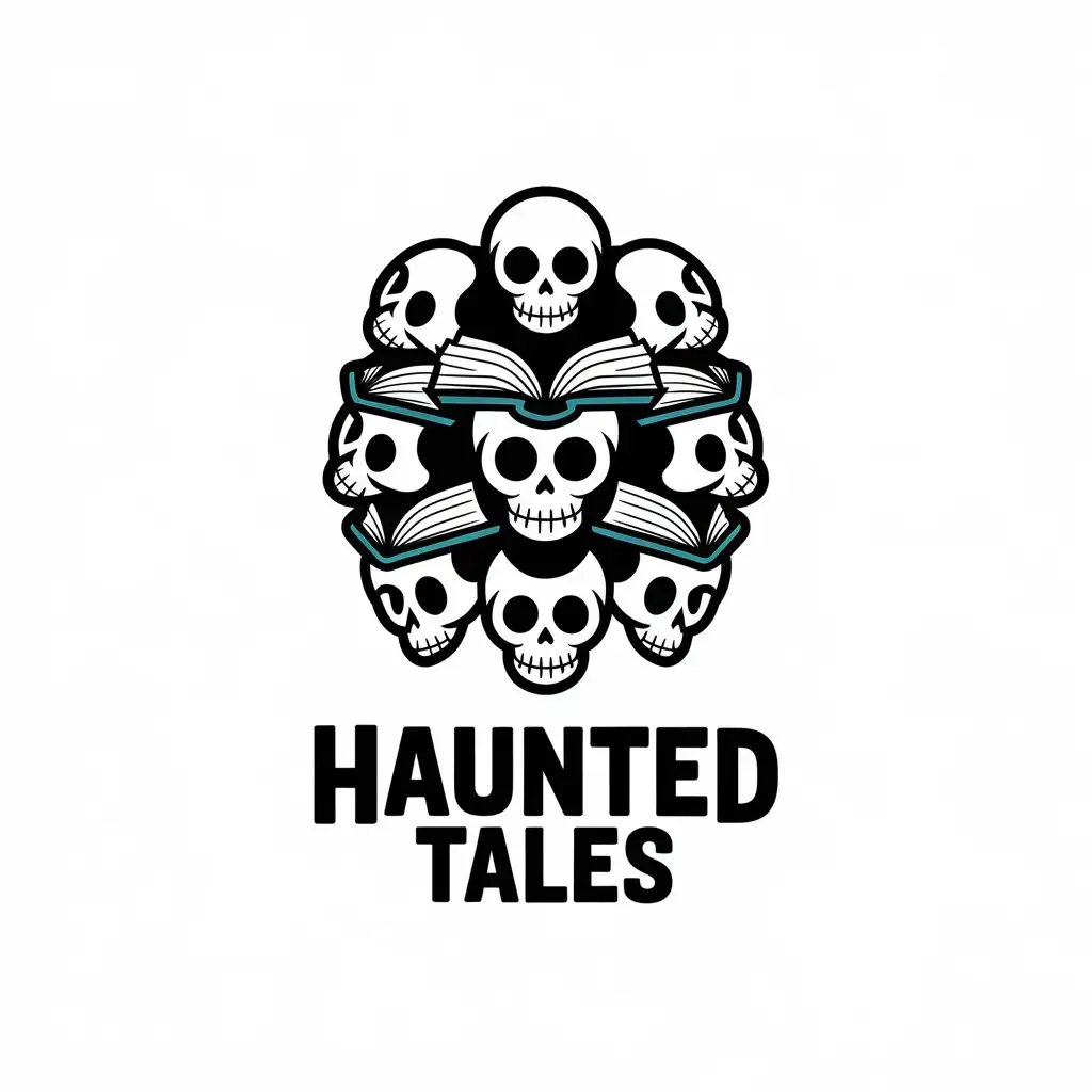 LOGO Design for Haunted Tales Circle Bones Books with Entertainment Industry Theme