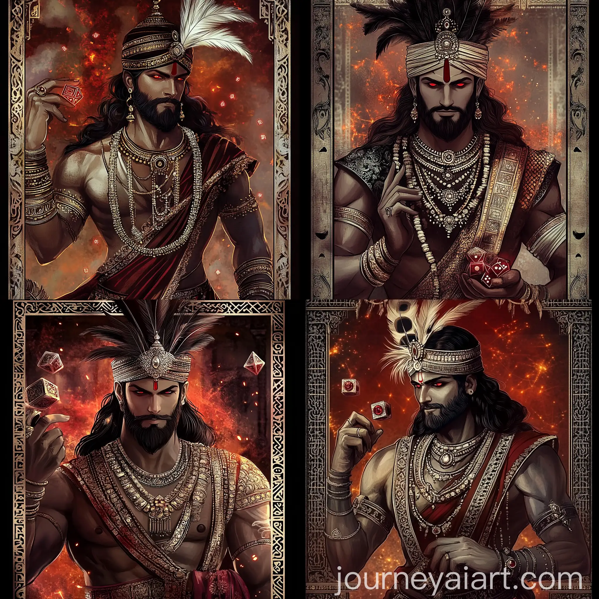 Mischievous-Hindu-Mage-with-Chaupar-Dices-in-Red-and-Gold-Armor