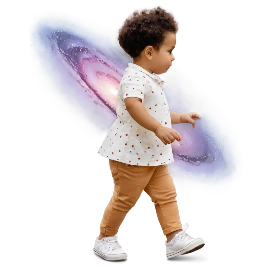 PNG-Image-Baby-Walking-on-the-Galaxy-Captivating-AI-Artwork