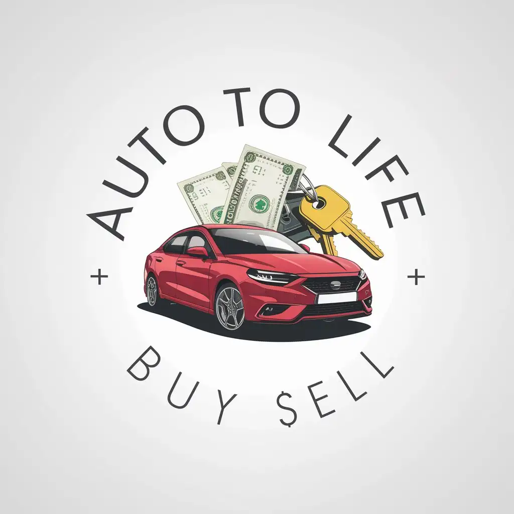 LOGO Design for Auto to Life Russian Car Cash and Keys Symbolizing Automotive Industry