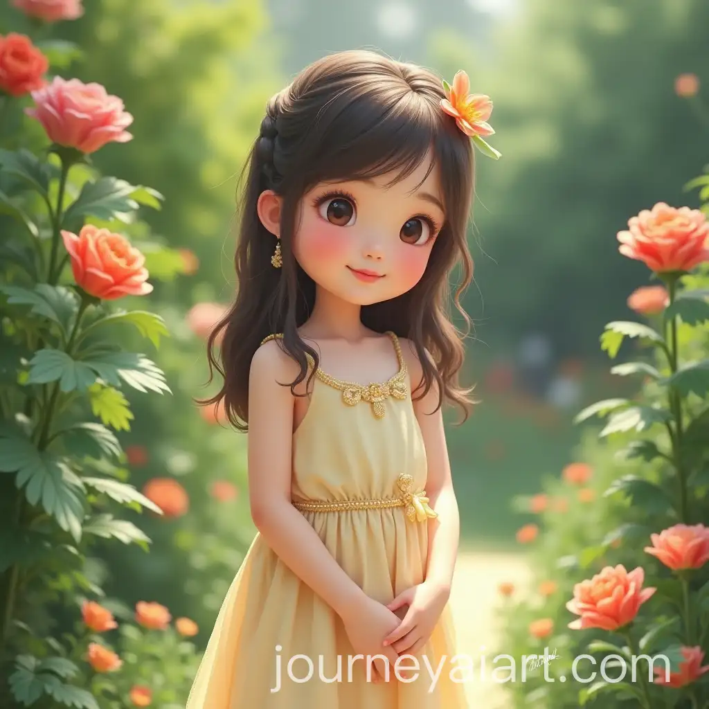 Cute-Asian-GirlAI-Image-Prompt-Expansion-in-a-Garden-Wearing-a-Petite-Dress