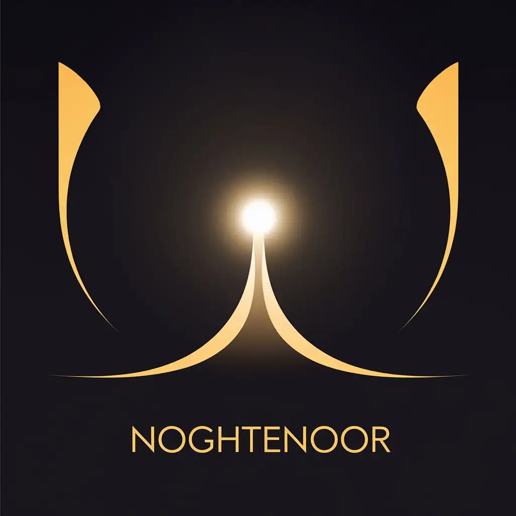 LOGO Design for NoghteNoor Minimalist Black Background with Glowing Point Symbolizing Light and Hope