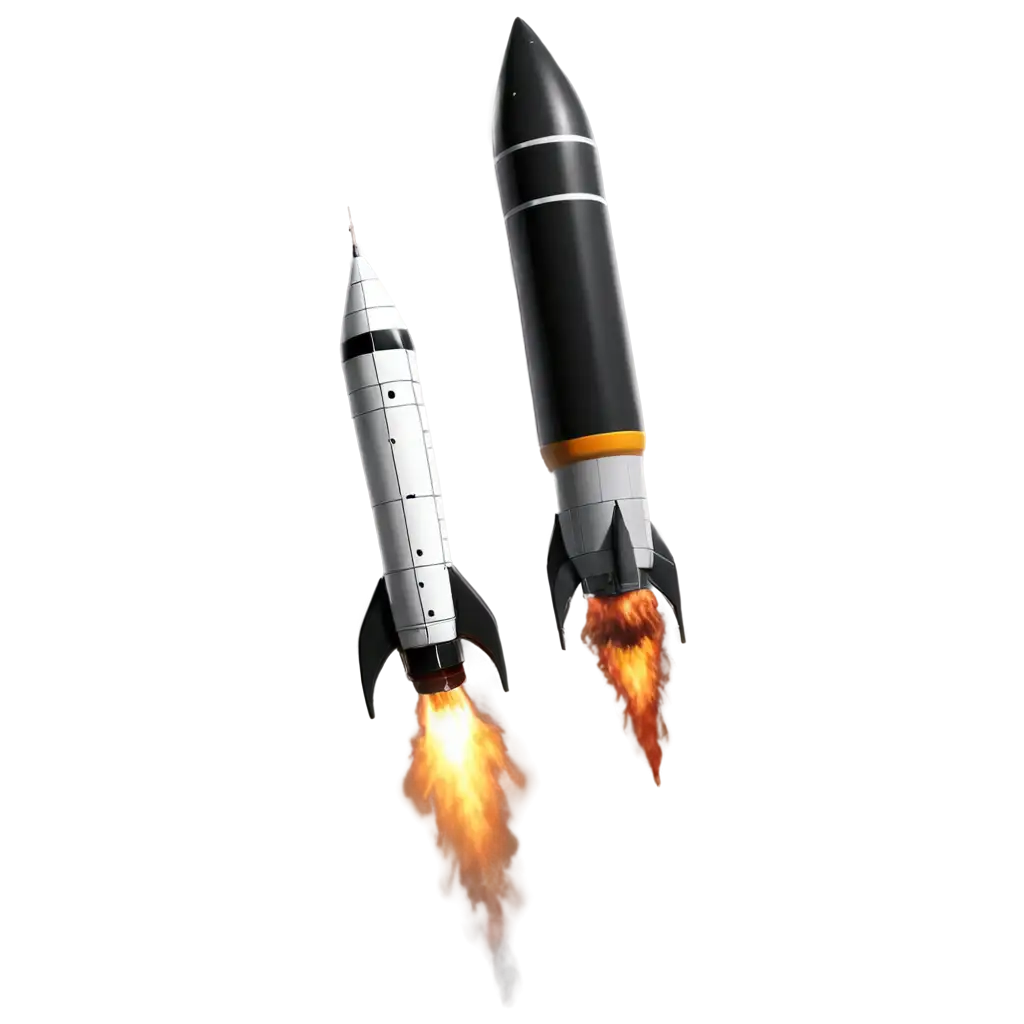 realistic black and white rocket