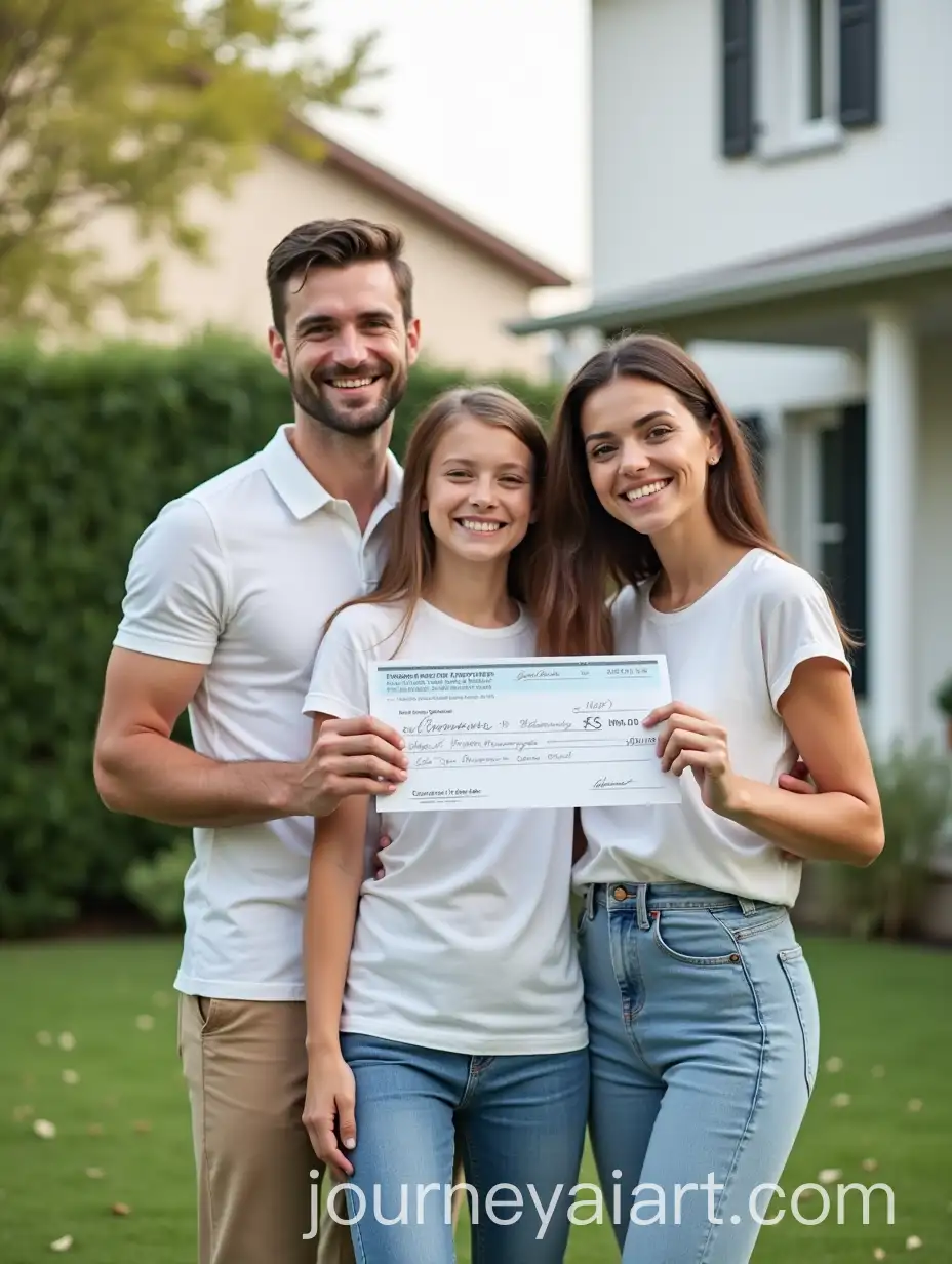 Happy-Family-Celebrating-Mortgage-Success-in-a-Minimalist-Garden-Setting