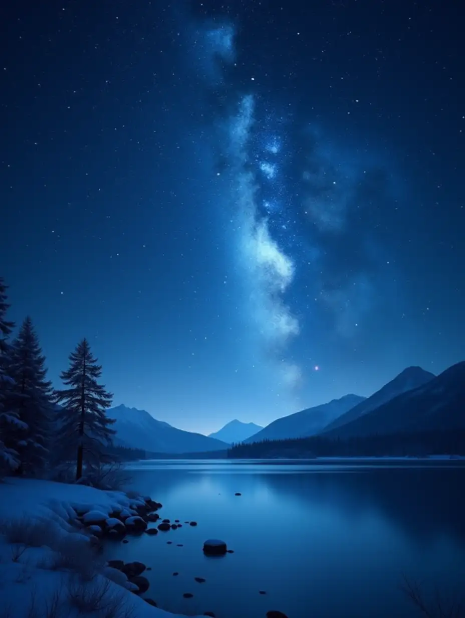 universe, Pleiades star cluster, blue, lake, winter, high resolution,