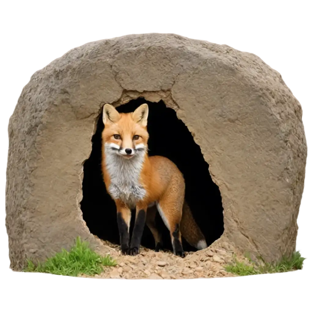 Vibrant-Fox-Emerging-from-a-Hole-HighQuality-PNG-Image-for-Creative-Projects