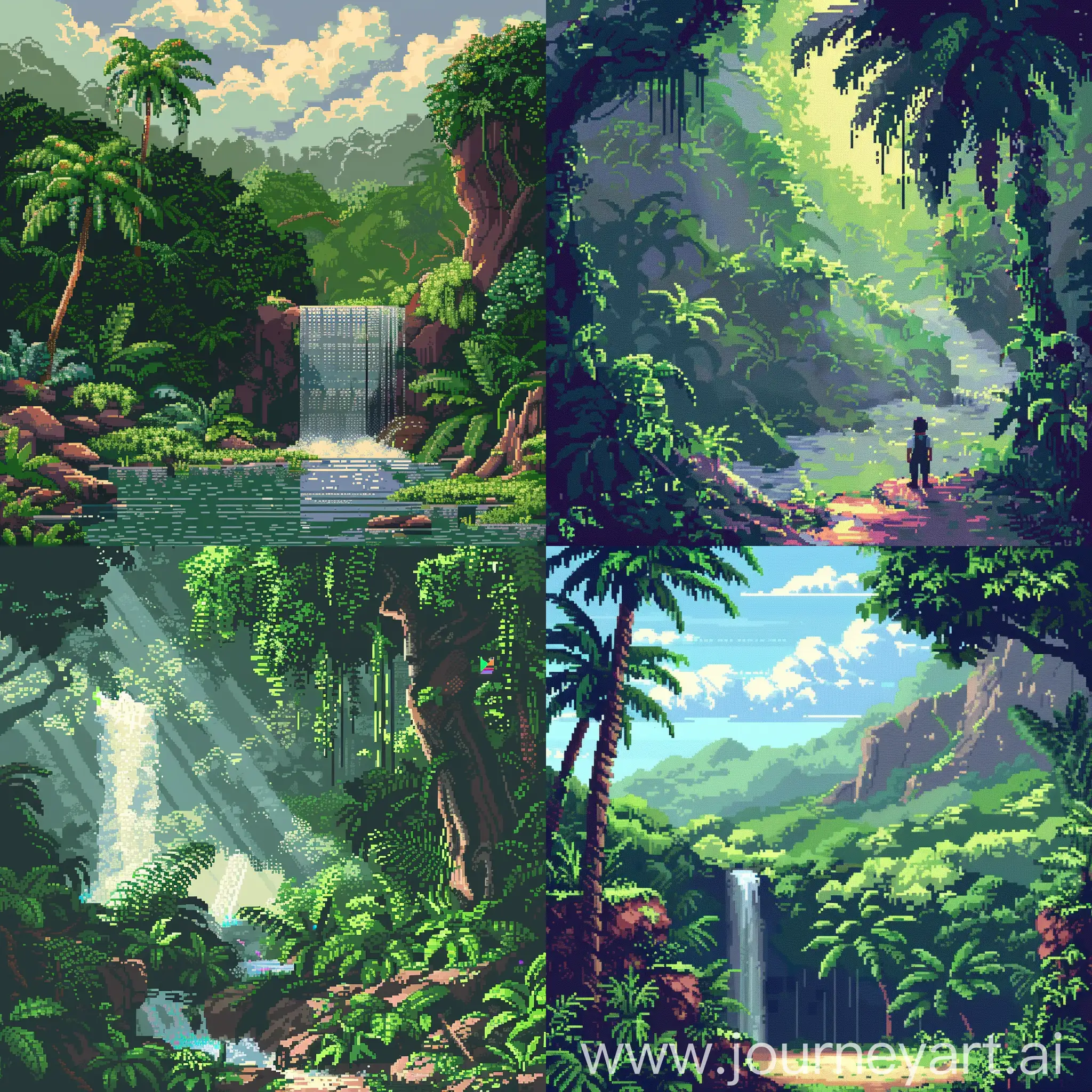 Colorful-8Bit-Pixel-Art-Jungle-Scene