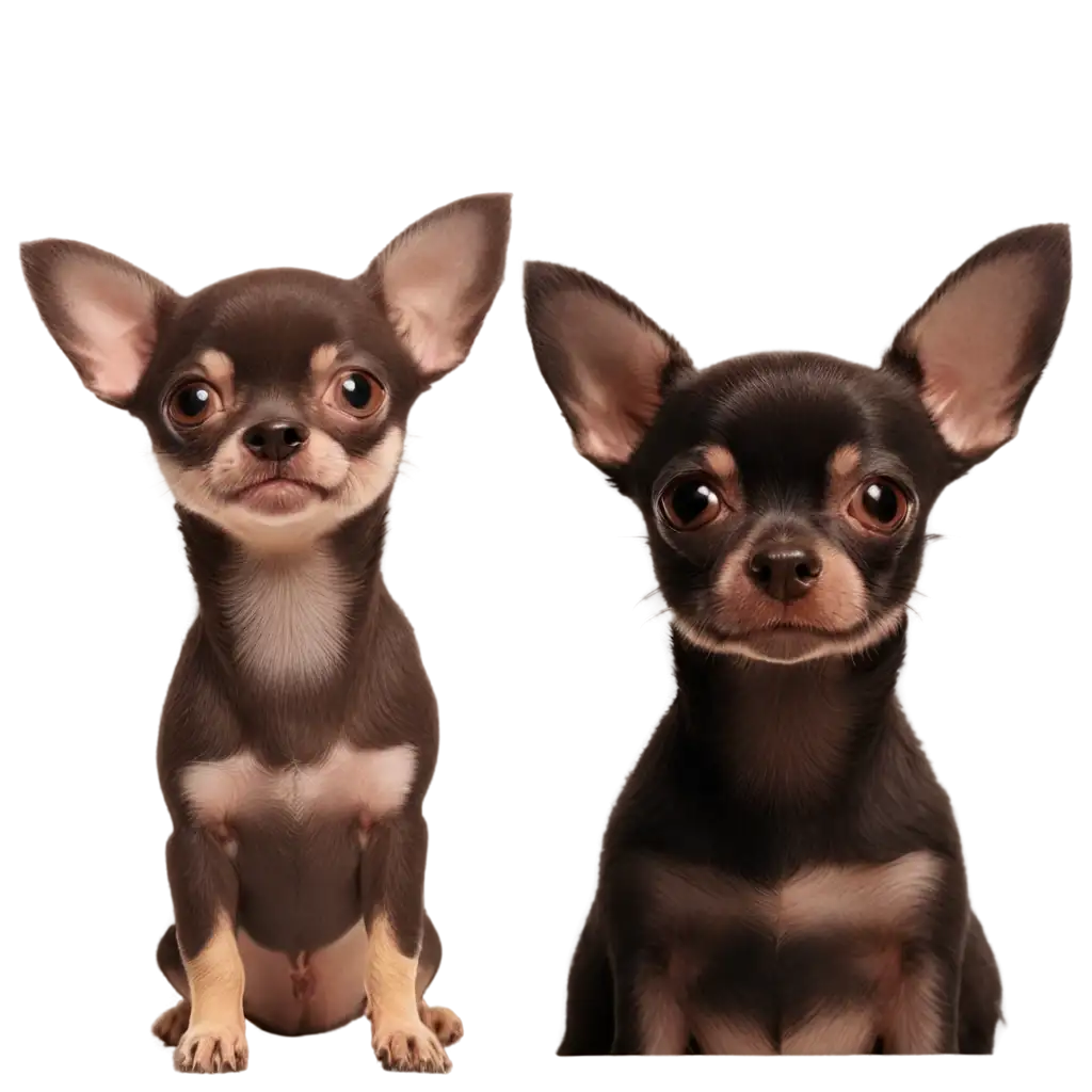 Create-a-PNG-Image-of-a-Chihuahua-Dog-with-Ears-Up-and-Black-with-Chocolate-Short-Hair