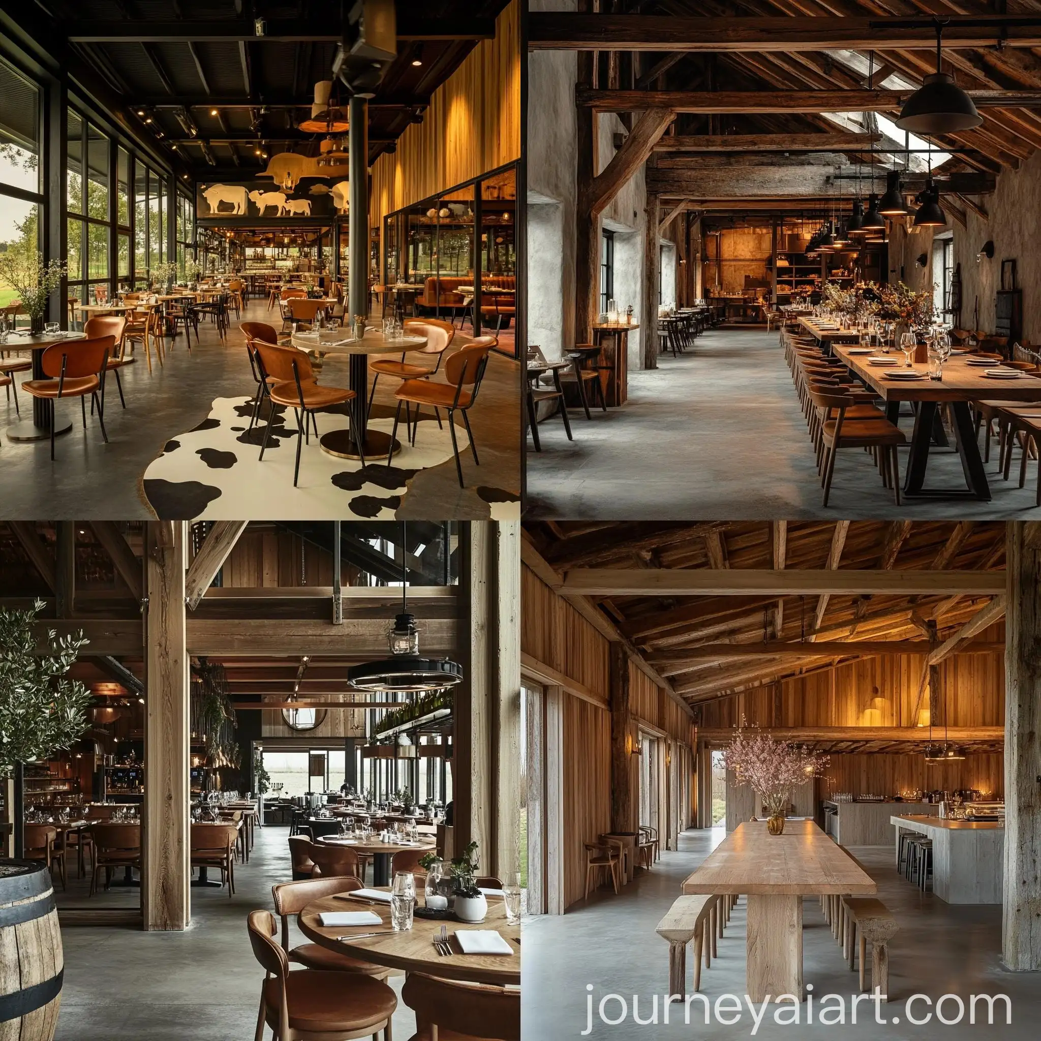 Rustic-Restaurant-Interior-in-a-Cowshed