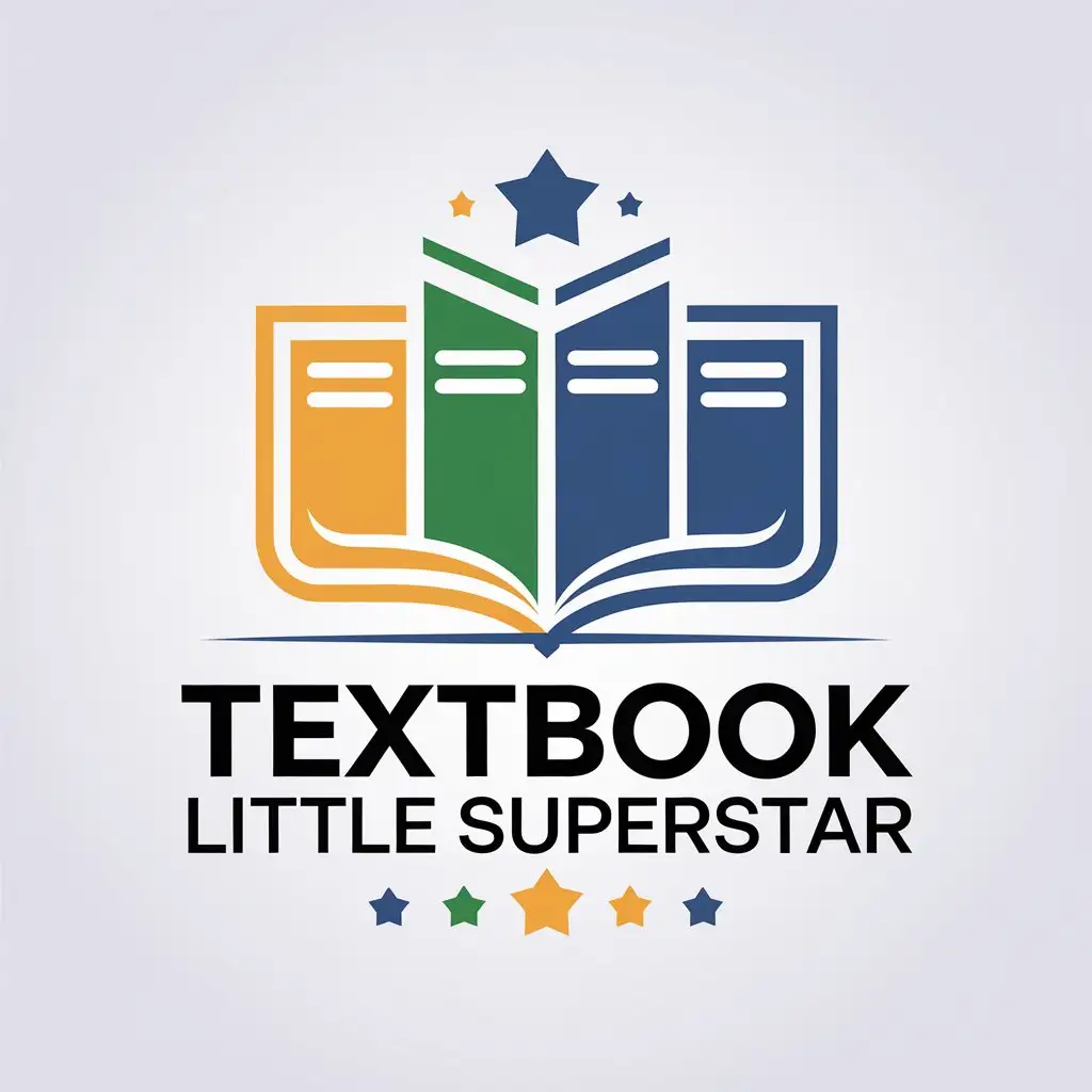 LOGO Design for Textbook Little Superstar Vector Design with Textbooks Symbol and Minimalist Style for Education Industry