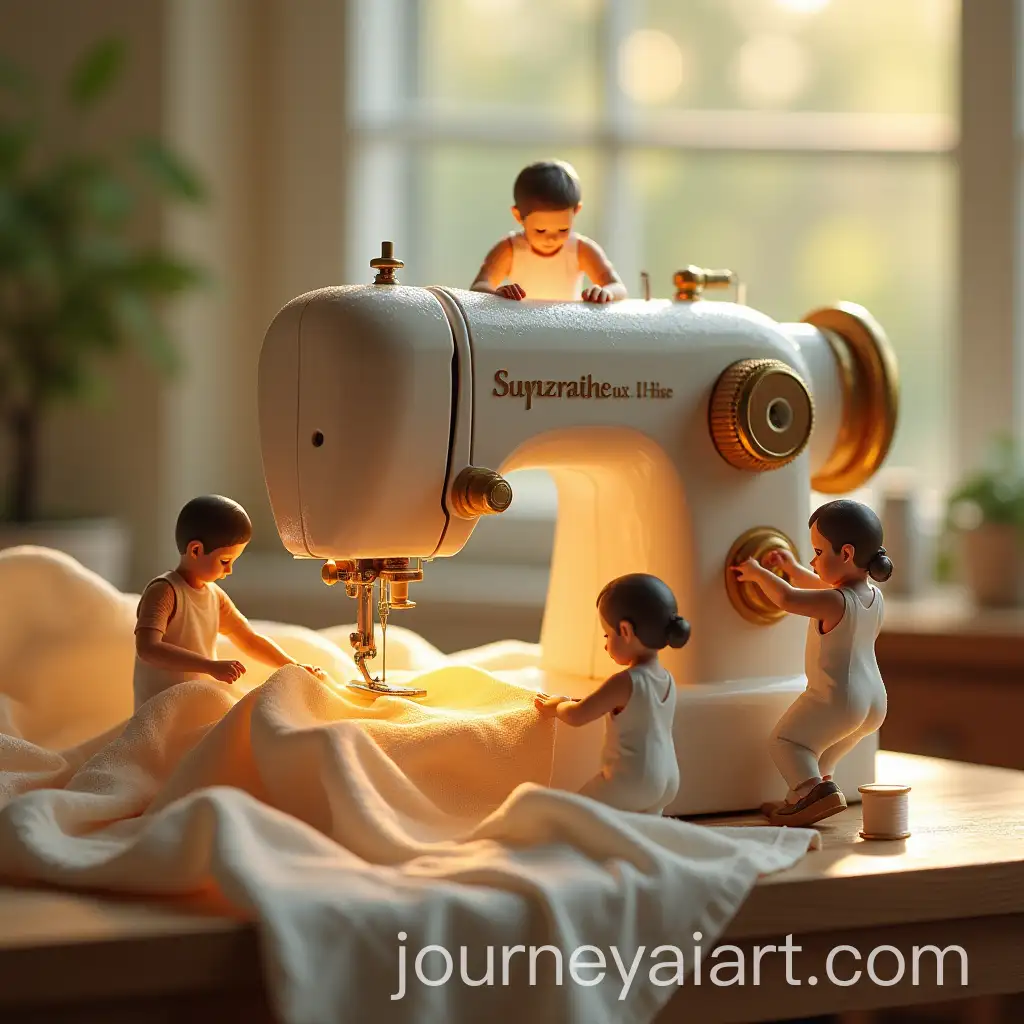 Tiny-Workers-Operating-a-Modern-Sewing-Machine-in-a-Magical-Bright-Room