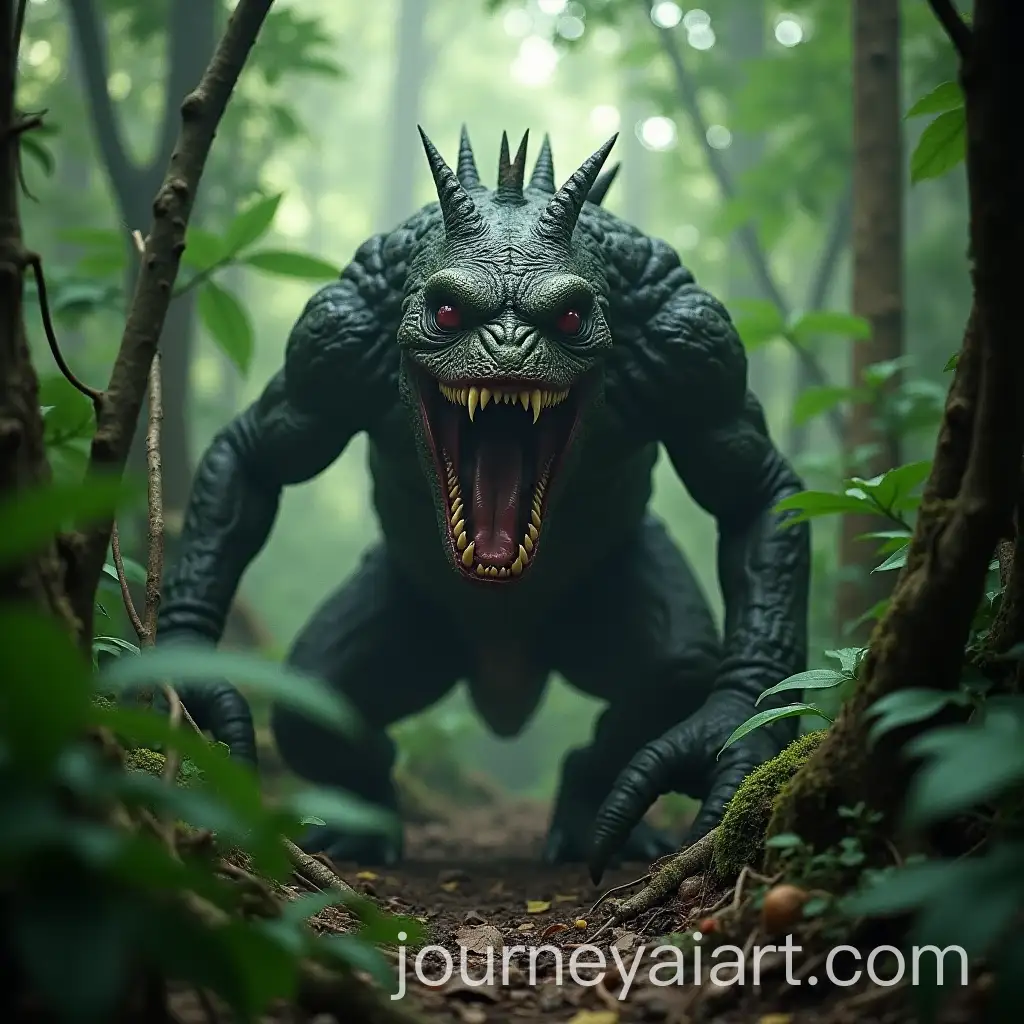 Hybrid-Brutal-Monster-in-Dense-Jungle-Captured-with-1990s-Camcorder