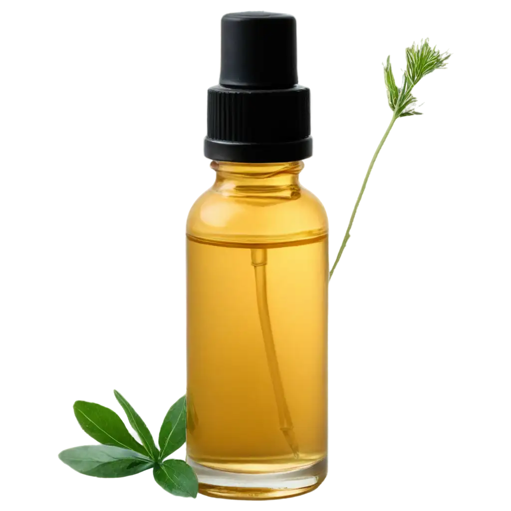 Enhance-Your-Online-Presence-with-a-HighQuality-PNG-Image-of-a-Small-Bottle-of-Aromatic-Oil-with-Herbs