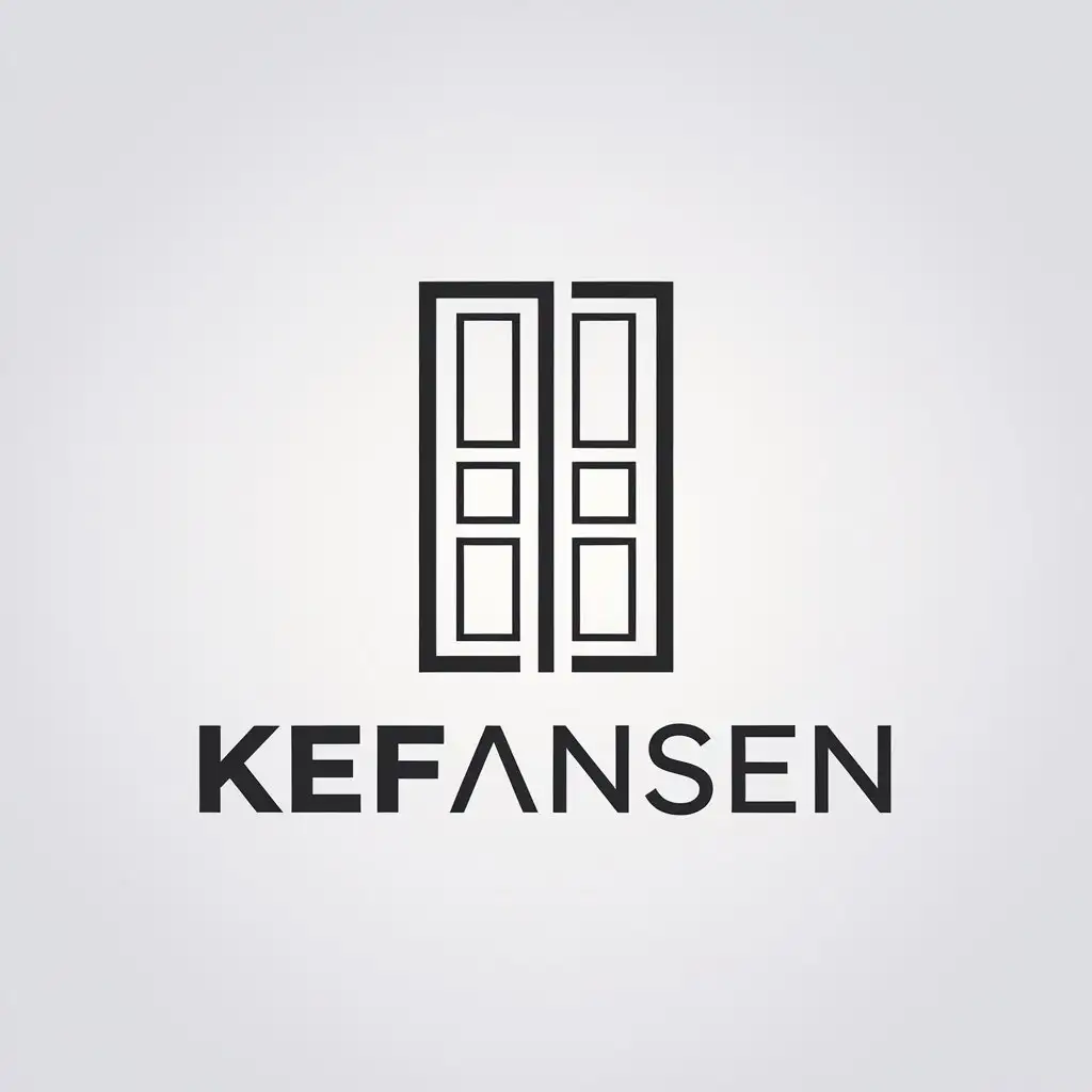 a vector logo design,with the text "kefansen", main symbol:door,Minimalistic,clear background