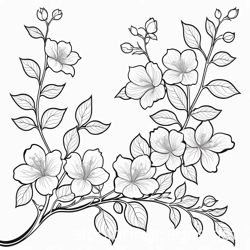 Delicate-Blossoming-Apple-Branches-Coloring-Page