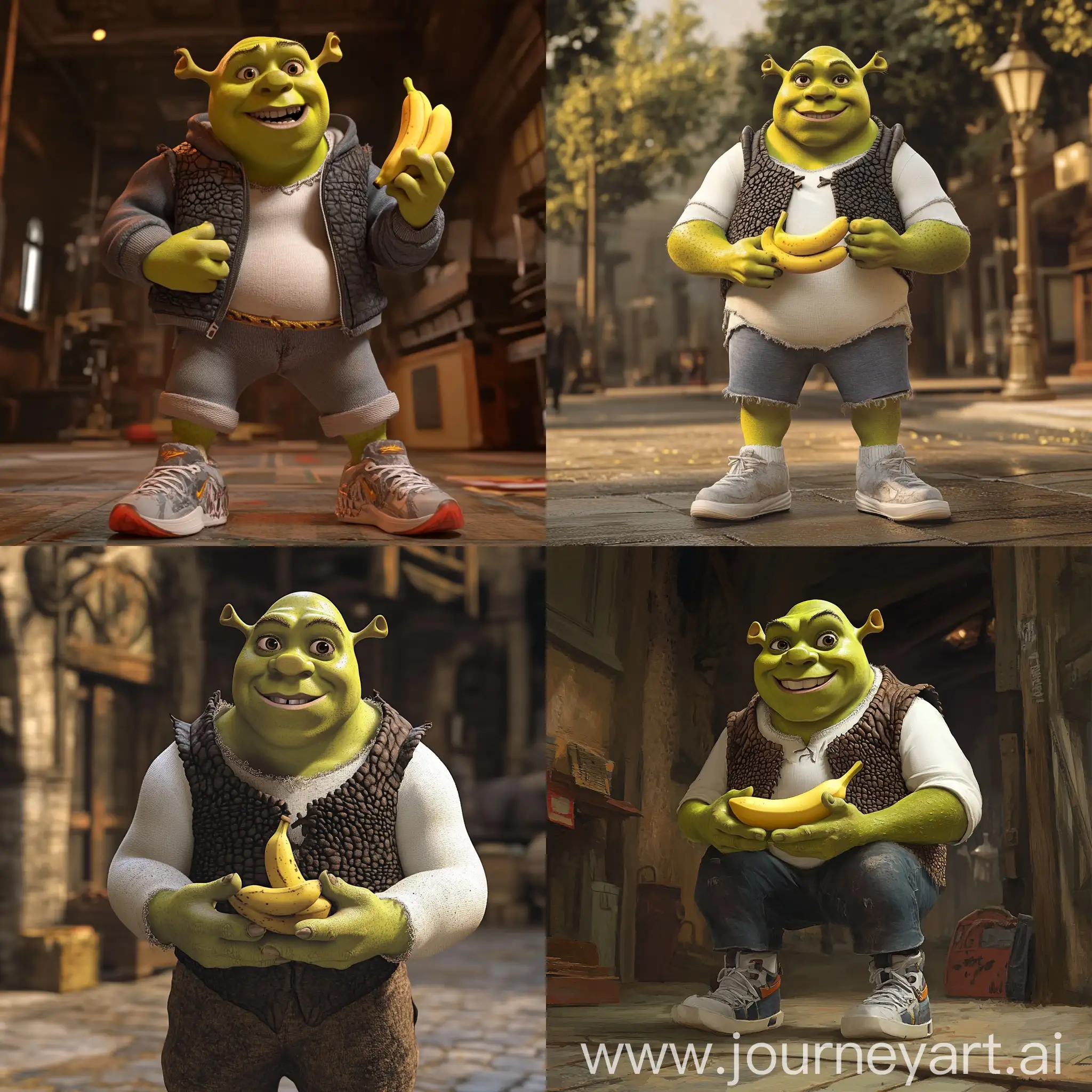 Shrek-Holding-a-Banana-in-Jordan-11-Shoes