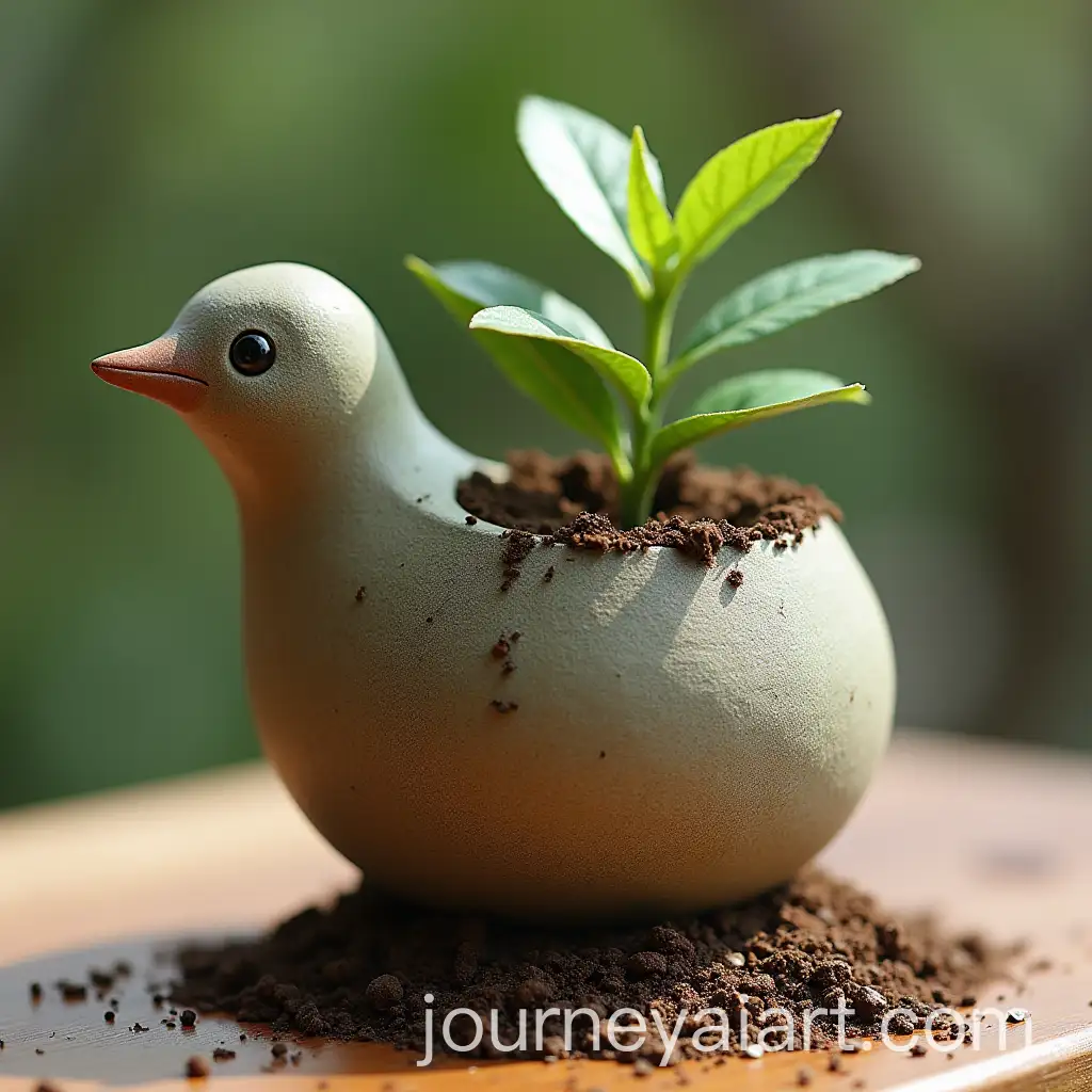 BirdShaped-Soil-Pot-Money-Container