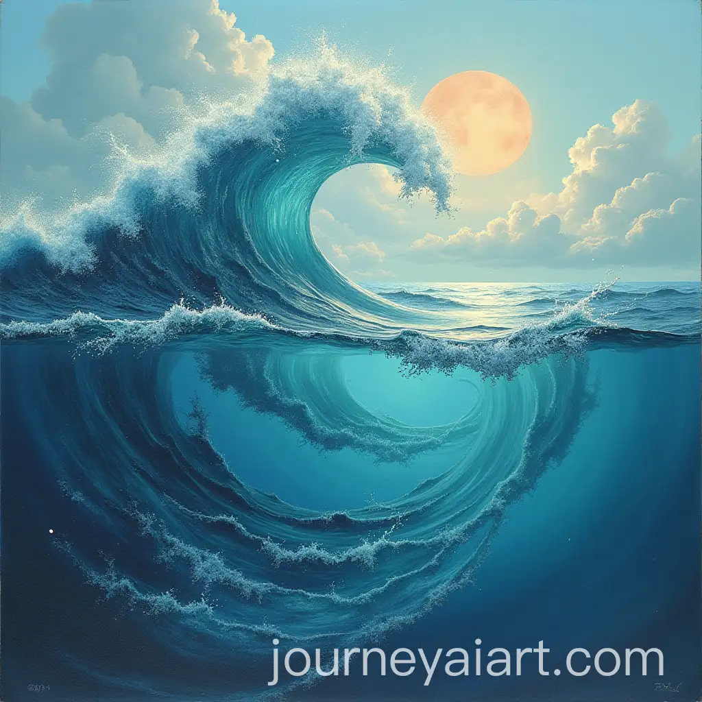 Serene-Ocean-Landscape-with-Gentle-Waves-and-Clear-Sky