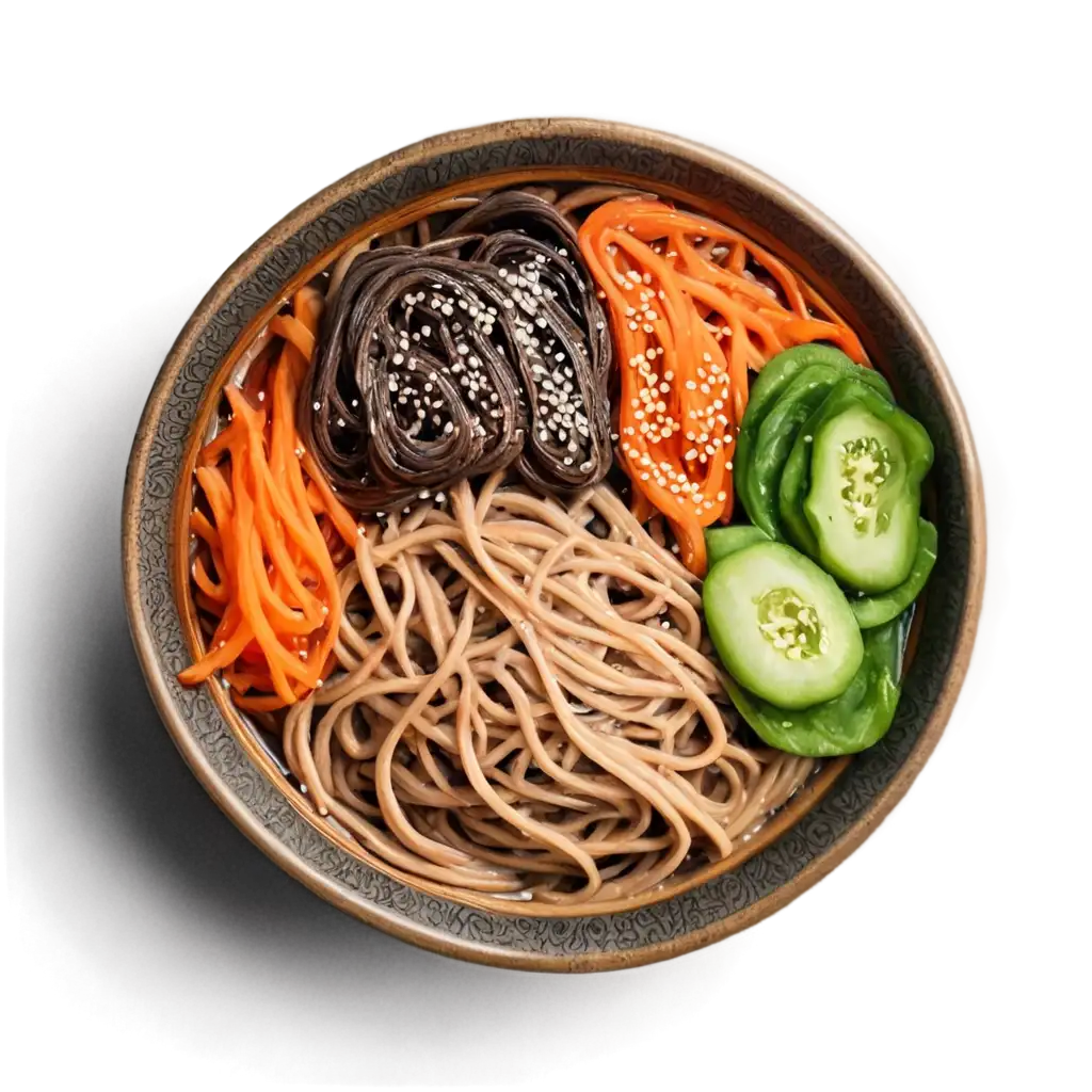 Soba-Bowl-PNG-Image-from-Top-HighQuality-and-Versatile