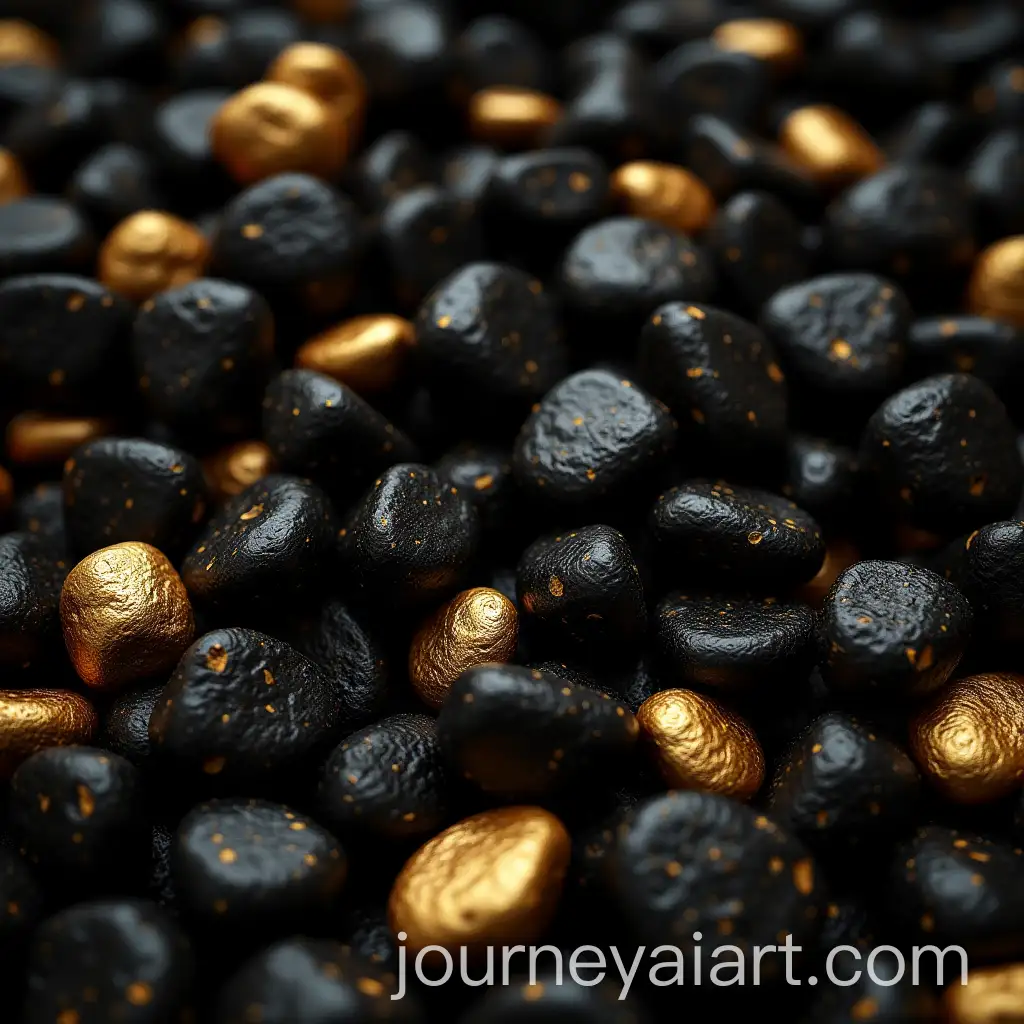 Closeup-of-Black-and-Gold-Rocks-in-a-Natural-Composition