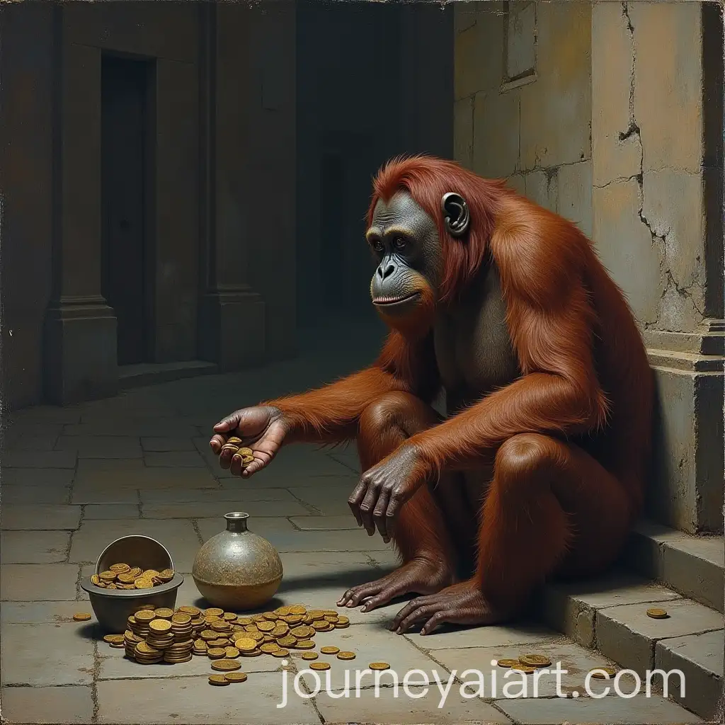 Orangutan-Receives-Coins-Near-St-Pauls-Cathedral-London-1856
