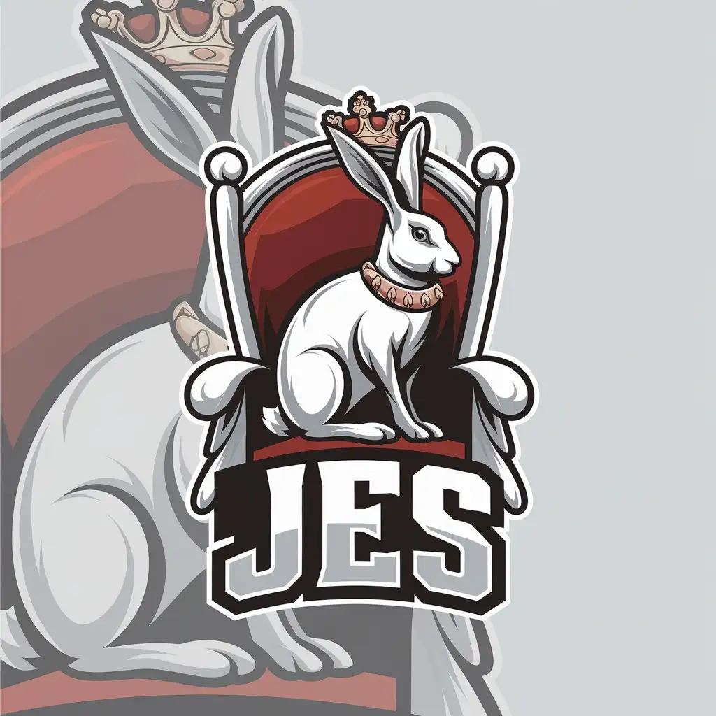 LOGO-Design-For-JES-Hare-with-Crown-in-Vector-Style-Clear-Background