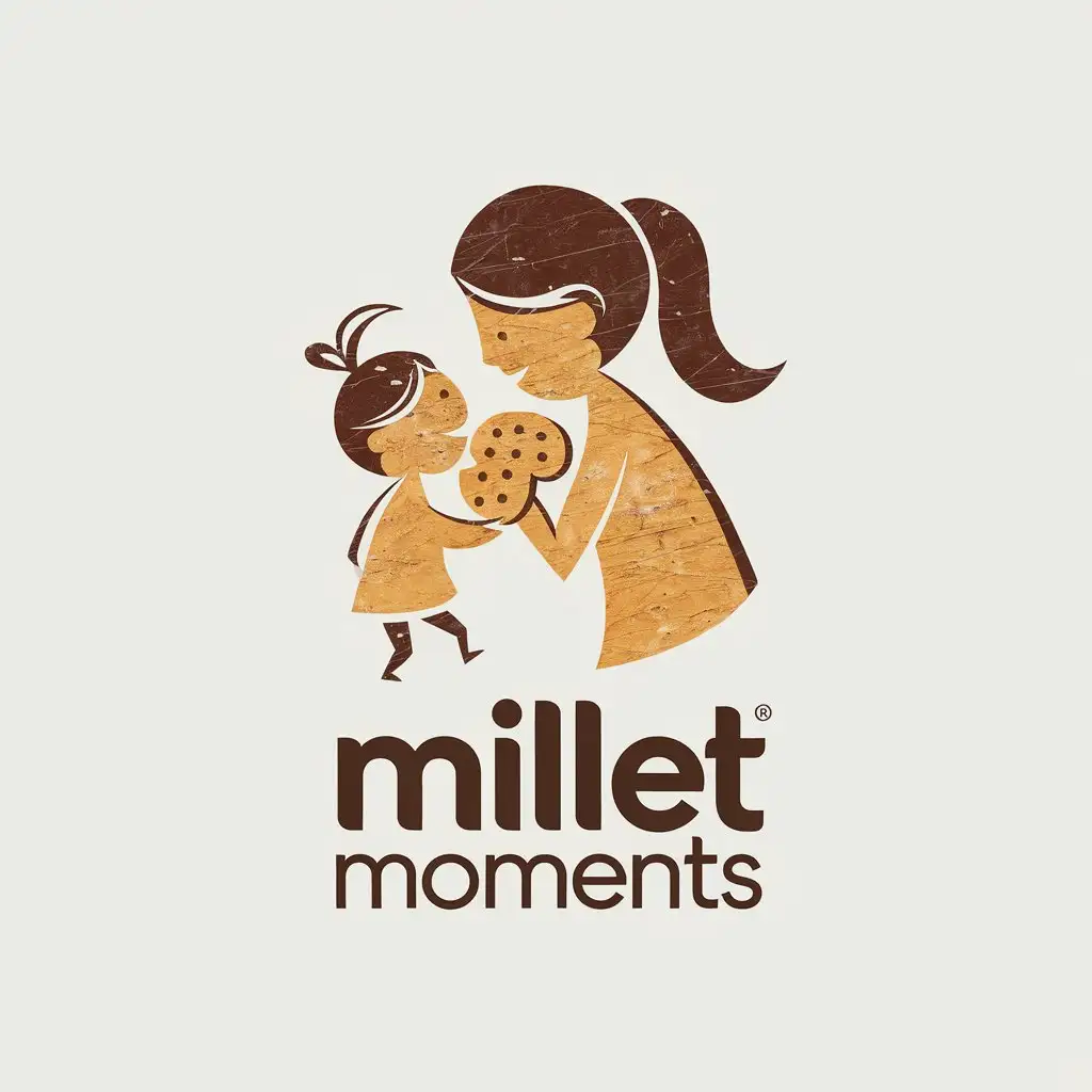 LOGO Design for milletMOMents Child Mom and Cookies with Moderate Clear Background