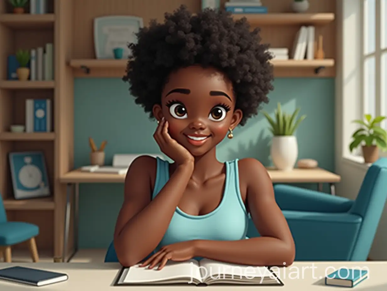 Charming-Black-Woman-at-a-Desk-in-a-Cozy-Workspace