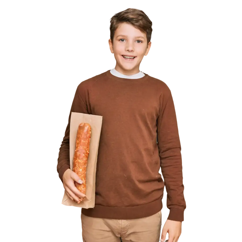 HighQuality-PNG-Image-of-a-Boy-Holding-a-Sausage-Explore-Creative-Artistry