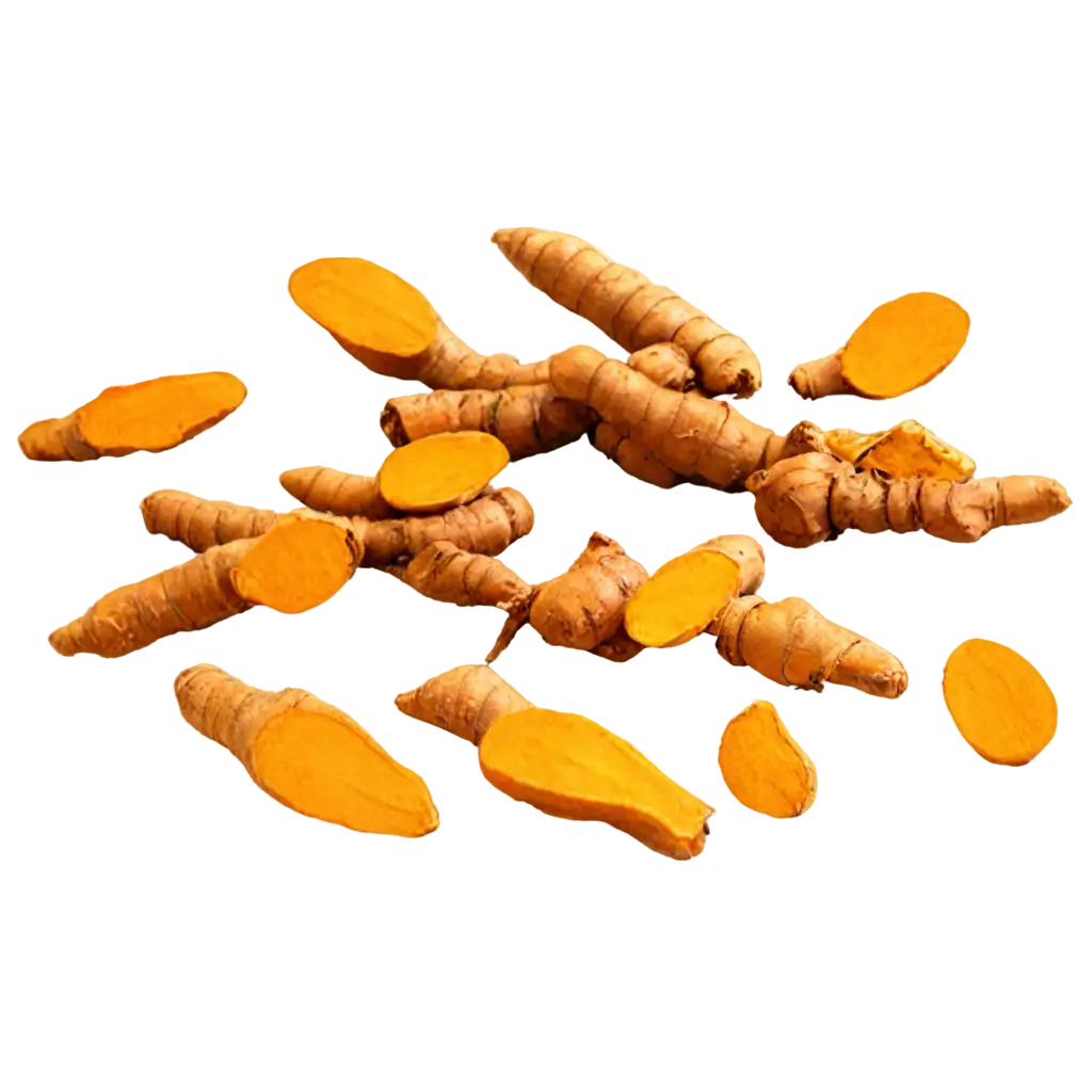 Unearthing-the-Vibrancy-HighResolution-Turmeric-Roots-PNG-Image