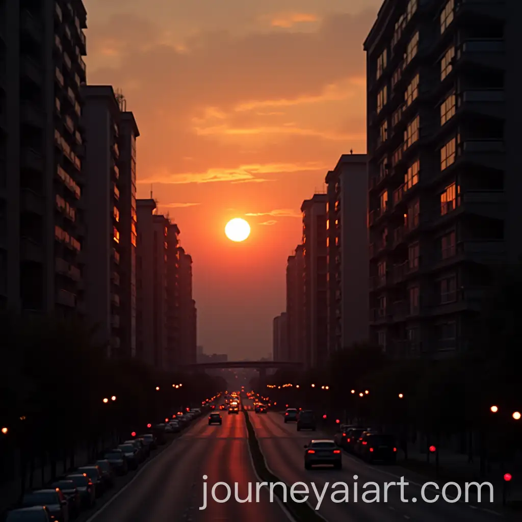 Beautiful-Sunset-Over-a-Real-City-Skyline