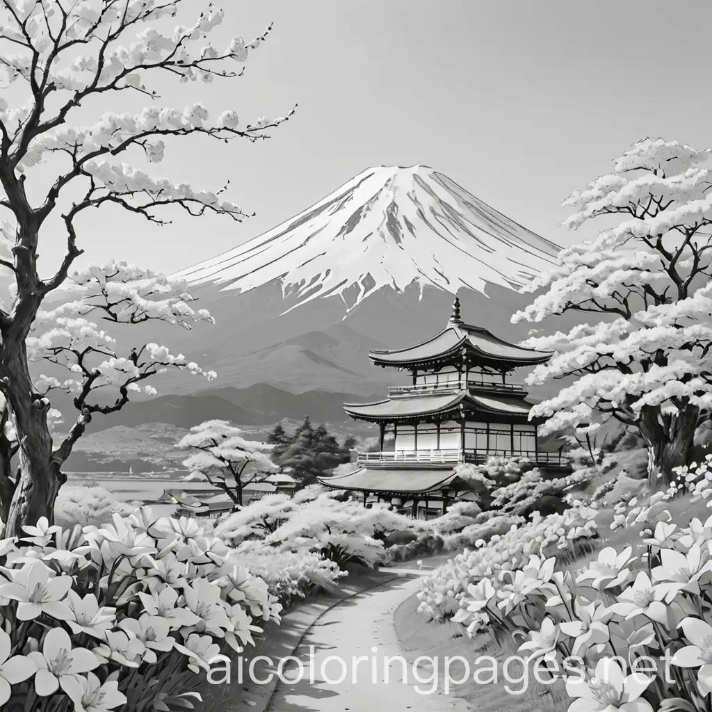 Mount-Fuji-Surrounded-by-Cherry-Blossoms-with-Gentle-Falling-Petals