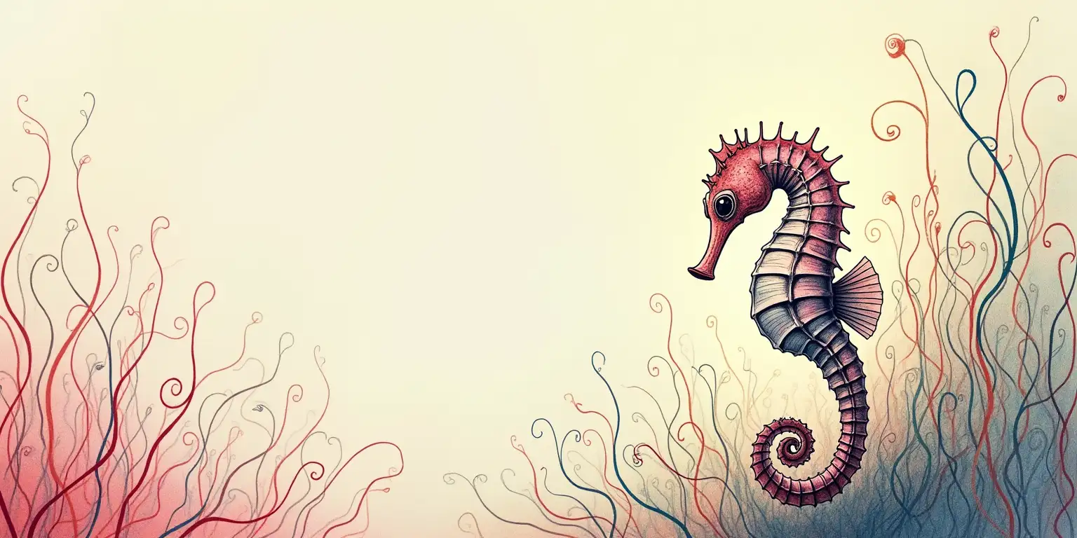 Surreal Seahorse in Natural Gradient Colors