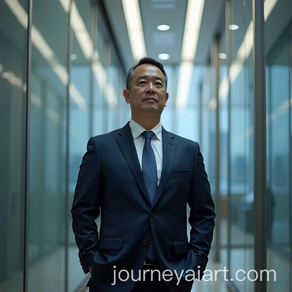 Male-Standing-in-Front-of-Softbank-Aiming-High