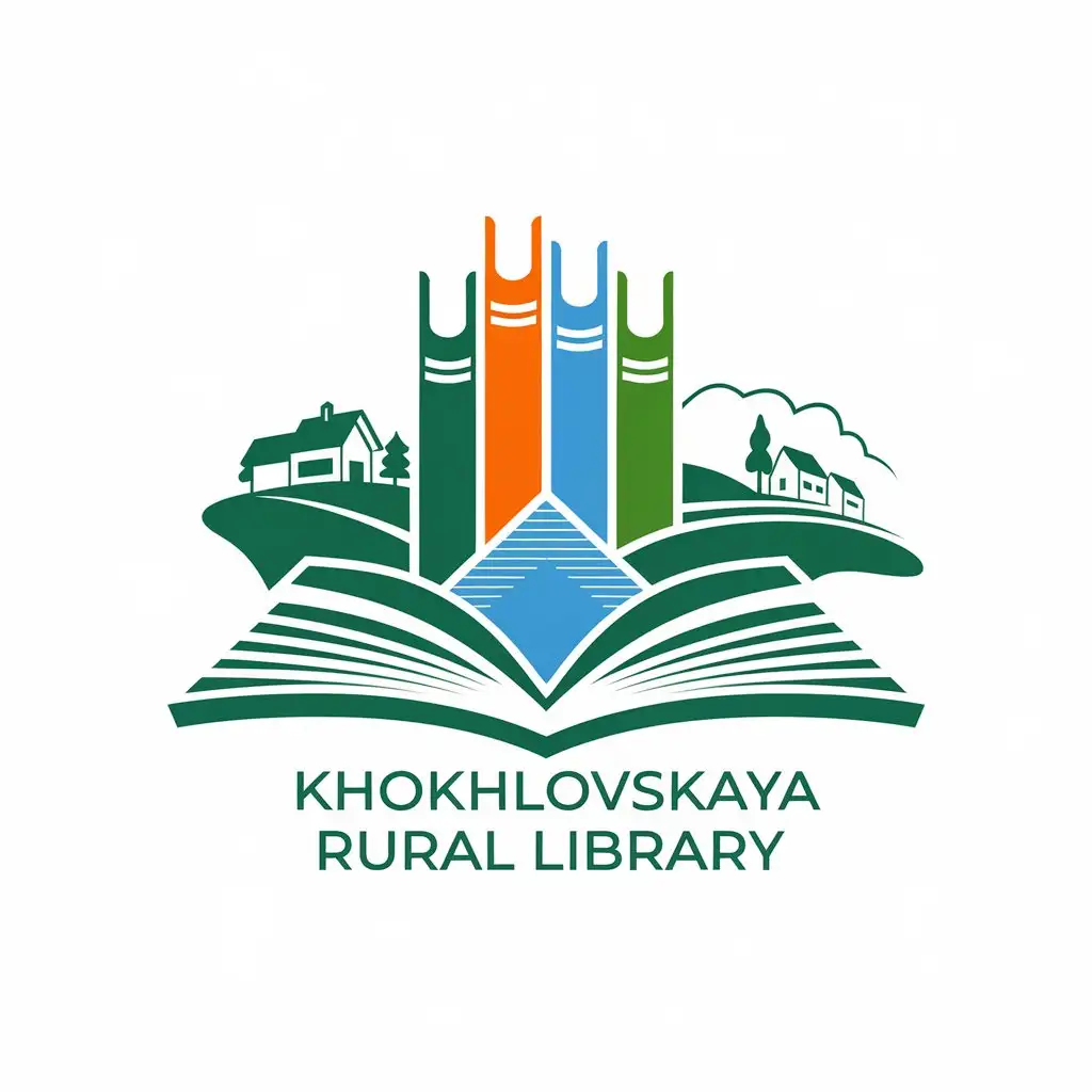 LOGO-Design-for-Khokhlovskaya-Rural-Library-Symbolizing-Community-and-Knowledge-with-Books-and-Cultural-Heritage