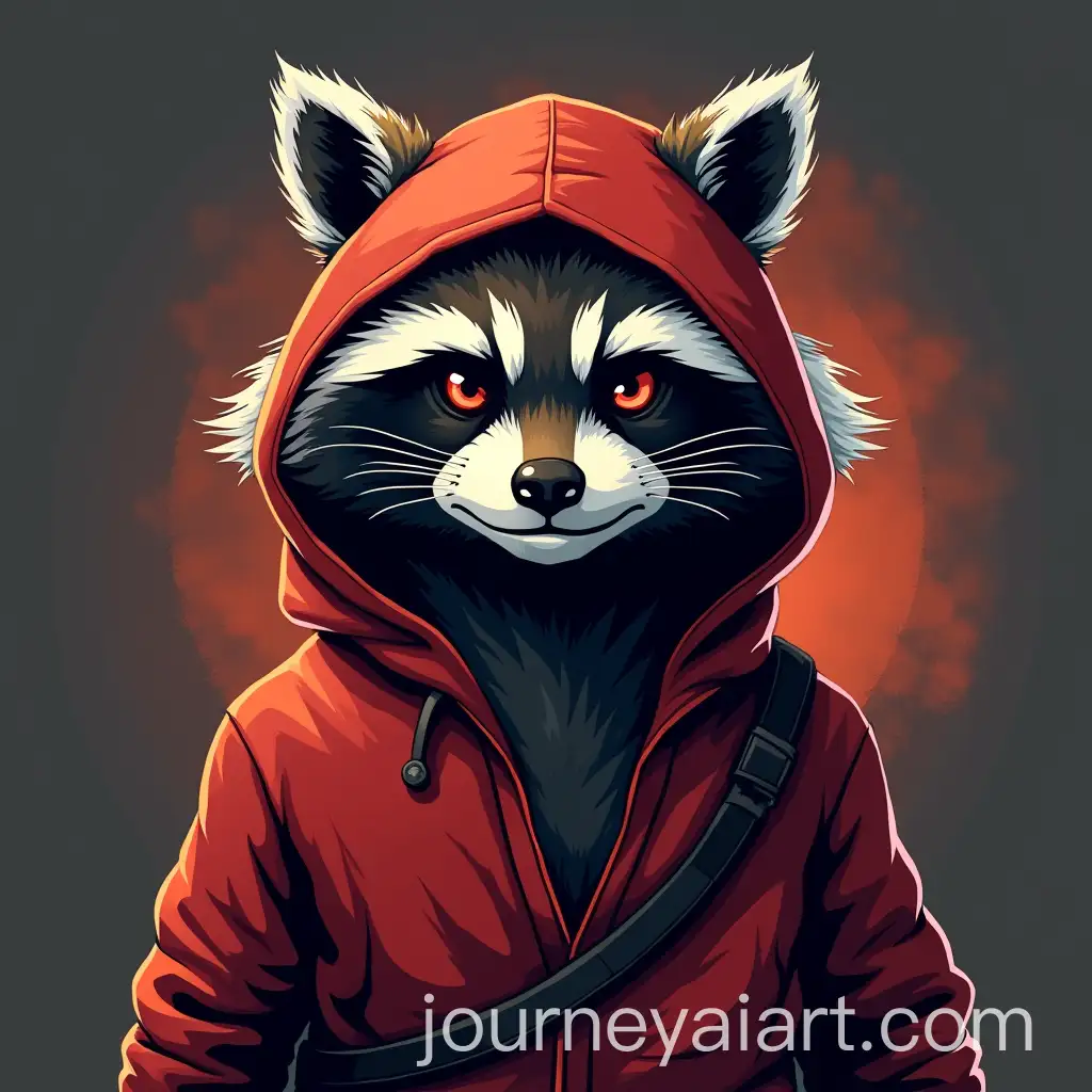 Malevolent-Ninja-Raccoon-Staring-with-Intimidating-Expression